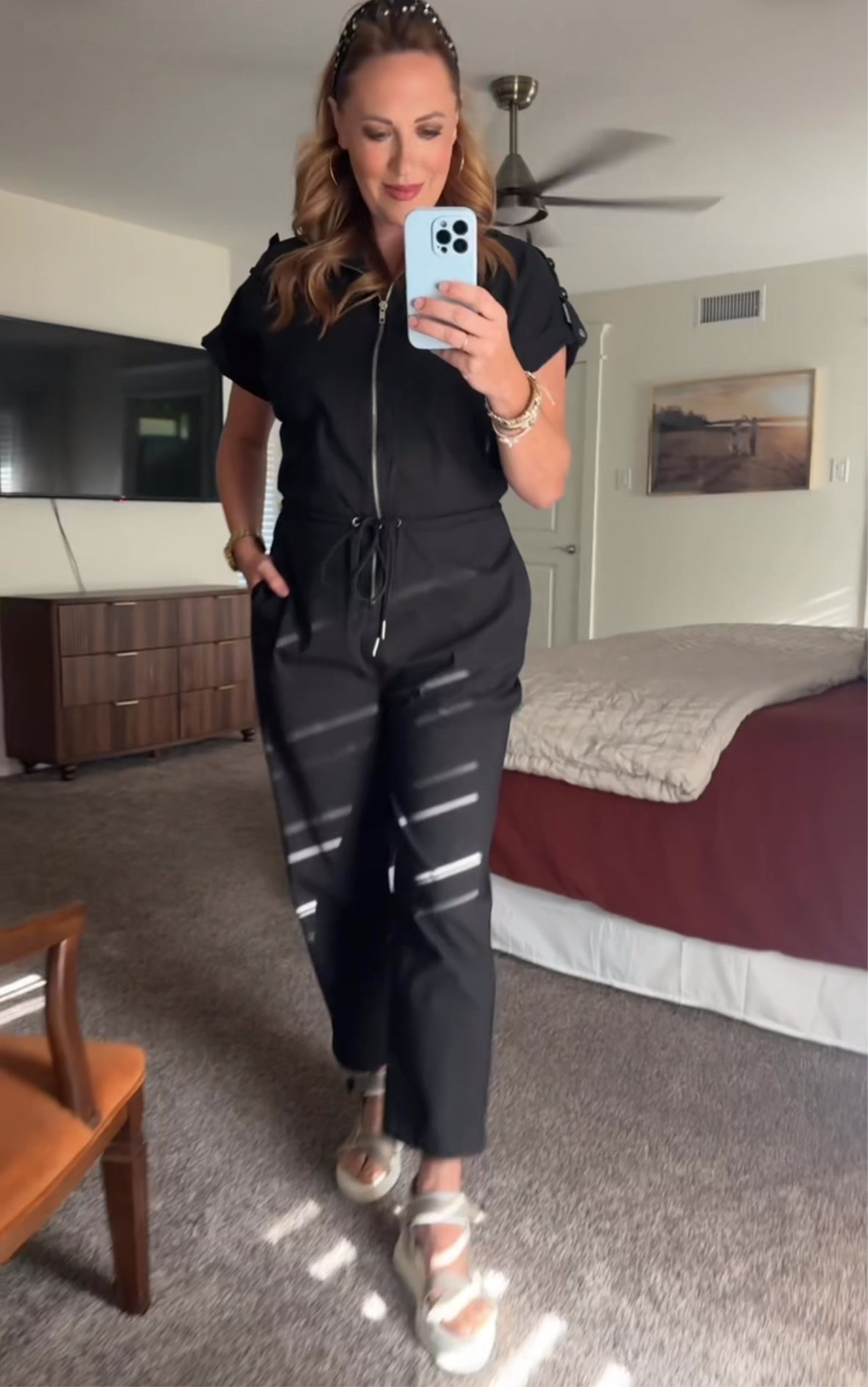 Utility Zip Up Jumpsuit- Black