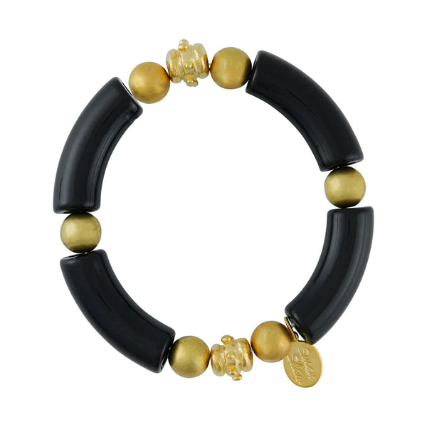 Susan Shaw Handcast Charleston Stretch Bracelet Black
