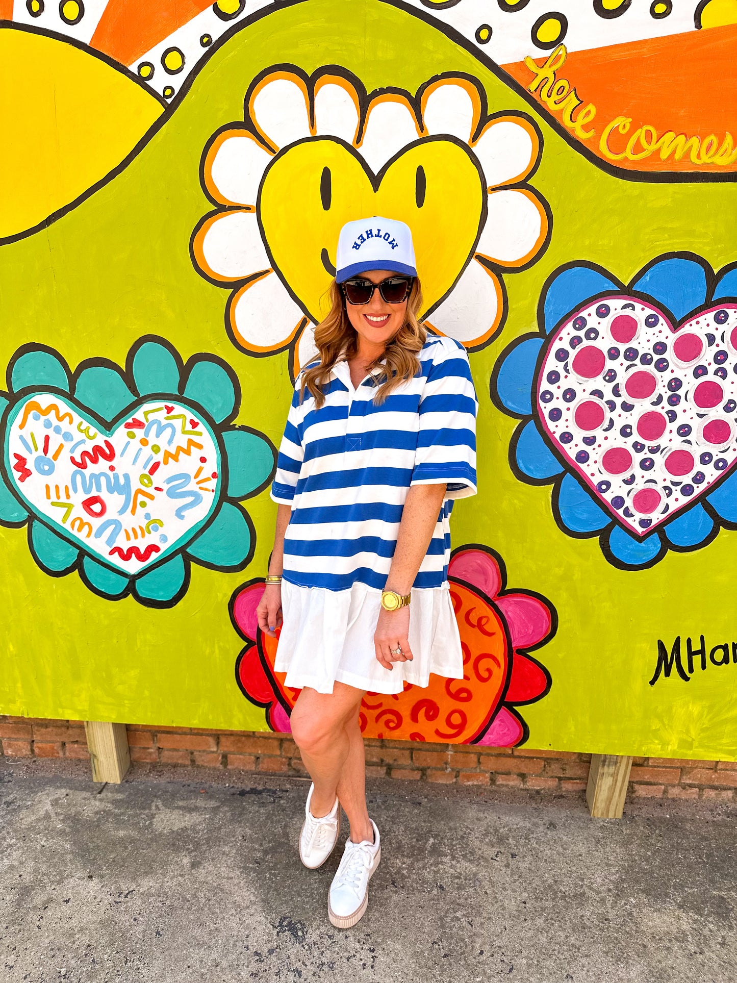 Rugby Stripe T Shirt Dress
