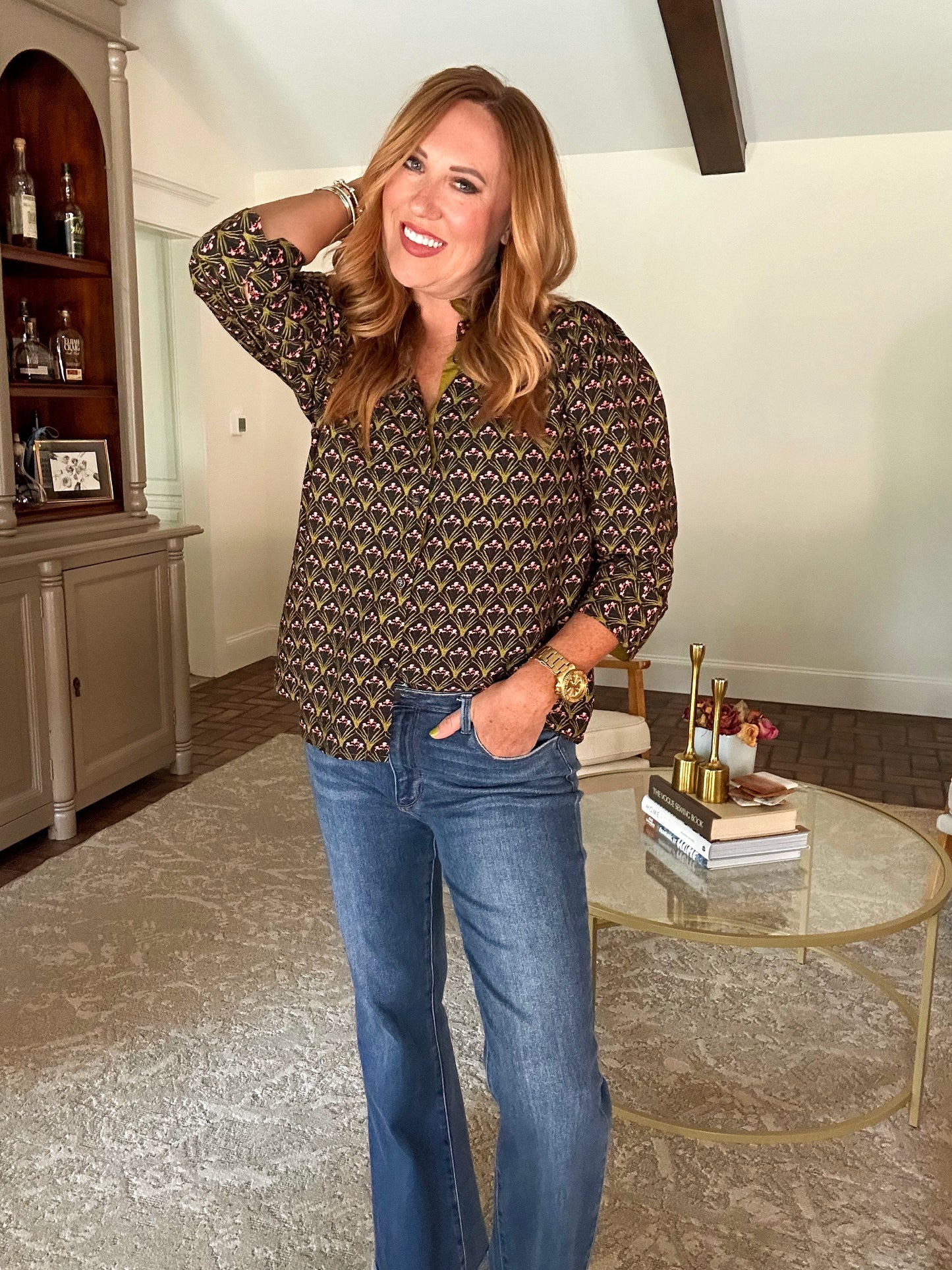 Ruffle Neck Boho Blouse