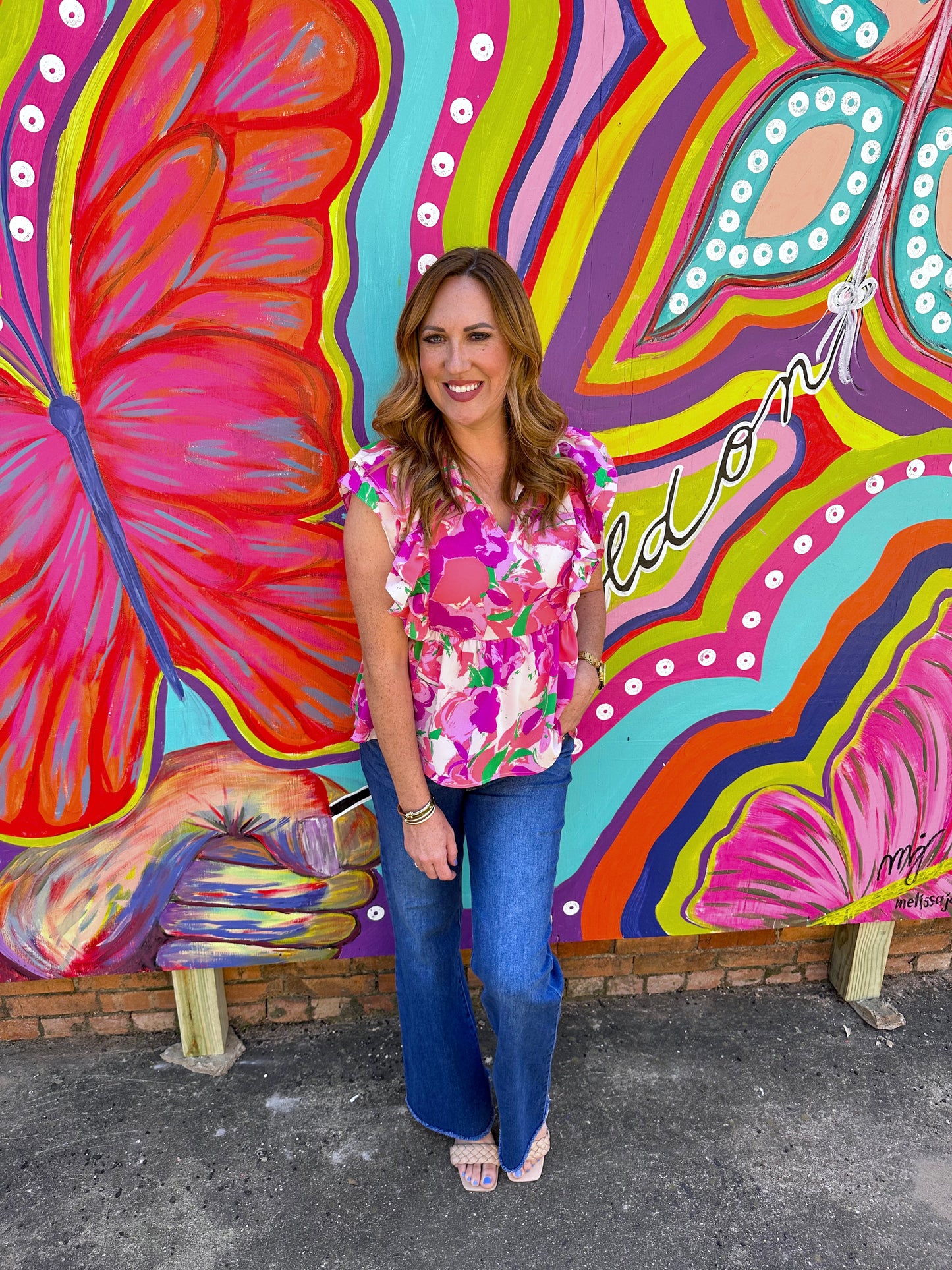 Pink Floral Babydoll Blouse