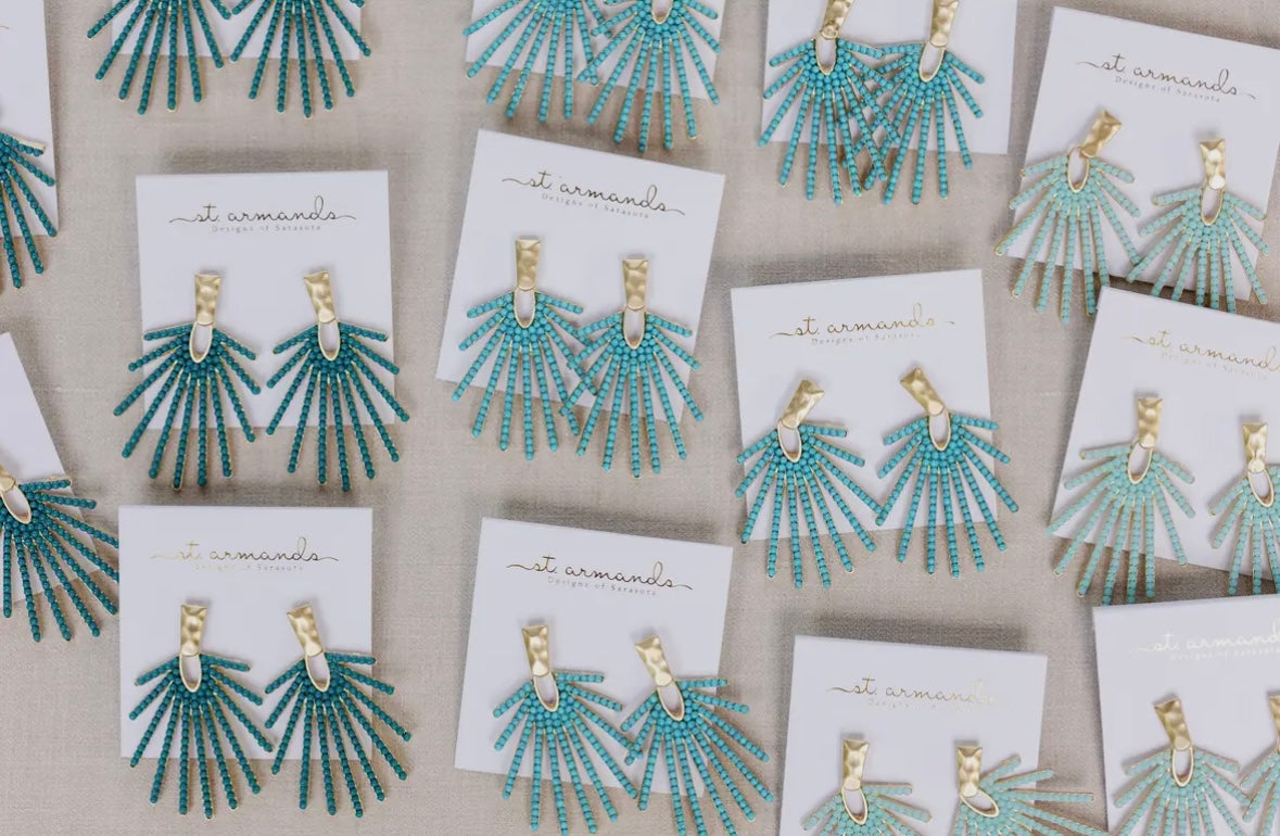 Turquoise Sunburst Drops