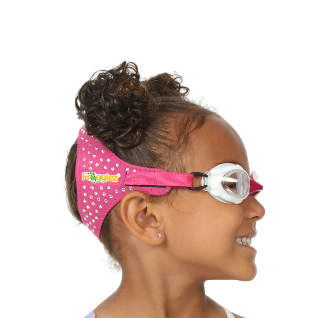 Frogglez No-Tangle Swim Googles Pink Bedazzle