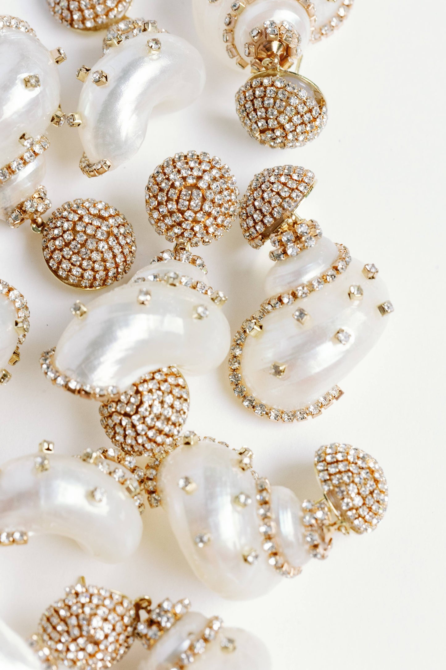 Rhinestone Wrapped White Shells
