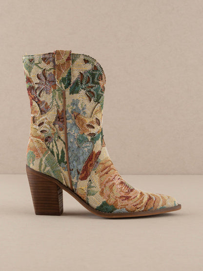 The Sorrel | Floral Tapestry Bootie