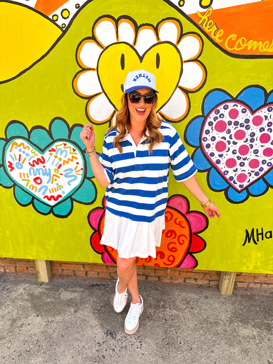 Rugby Stripe T Shirt Dress