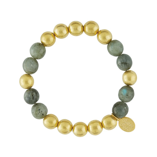 Susan Shaw Mini Margaret Labradorite and Gold Beaded Bracelet