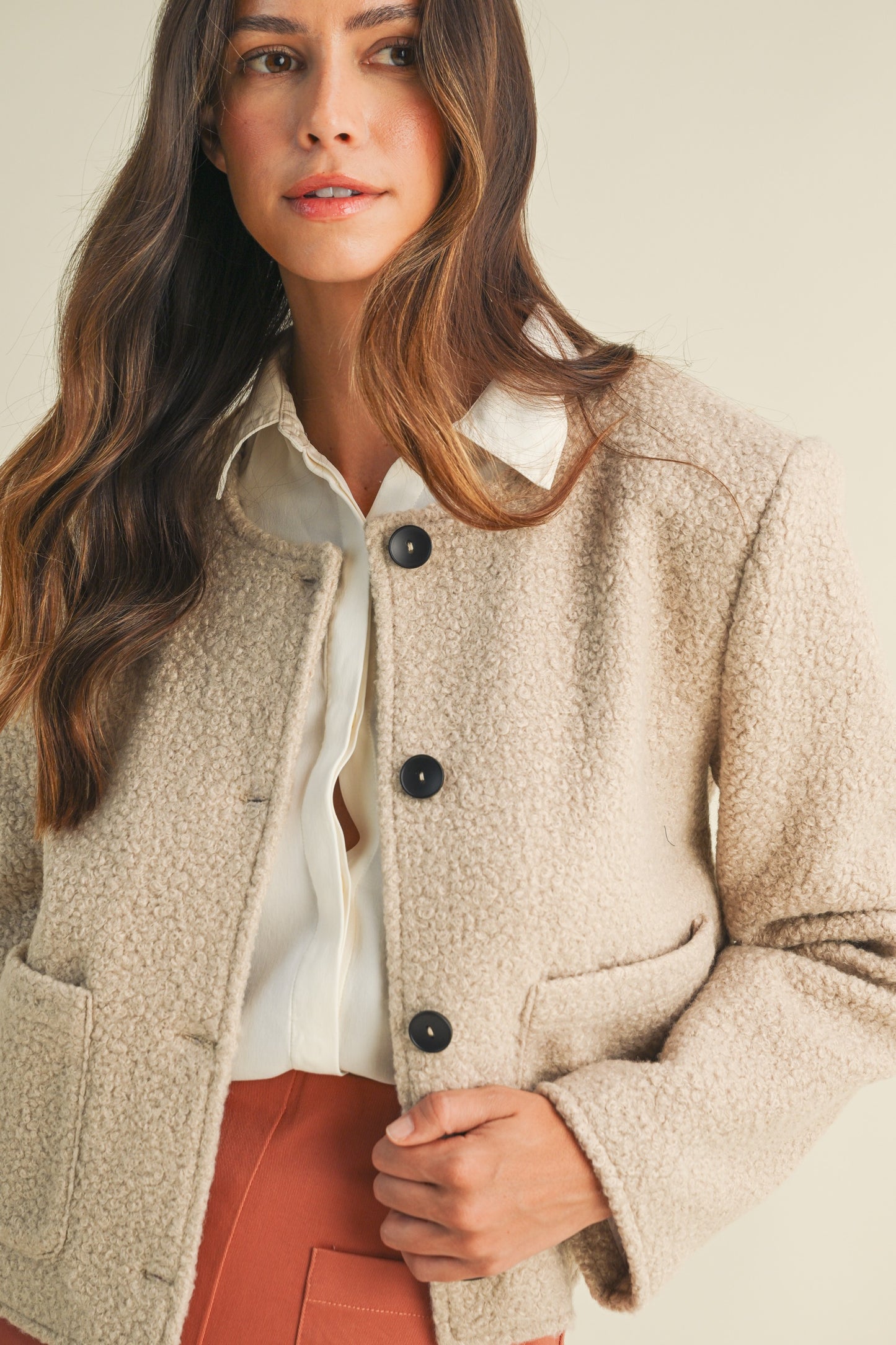 Fuzzy Fleece Oyster Jacket