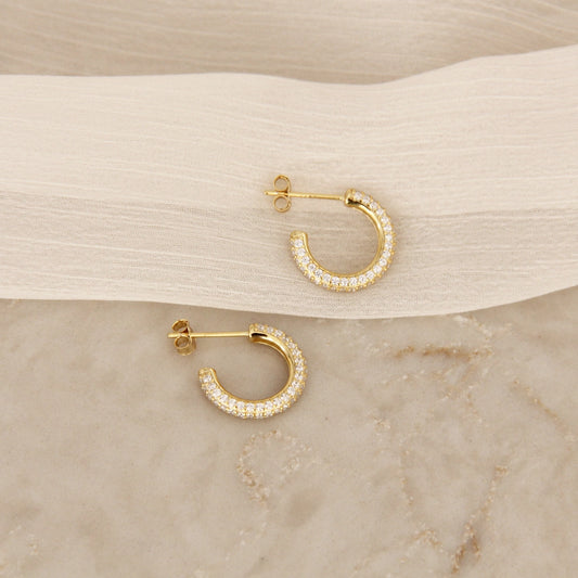 Lucia Jeweled Semi Hoops by Maive
