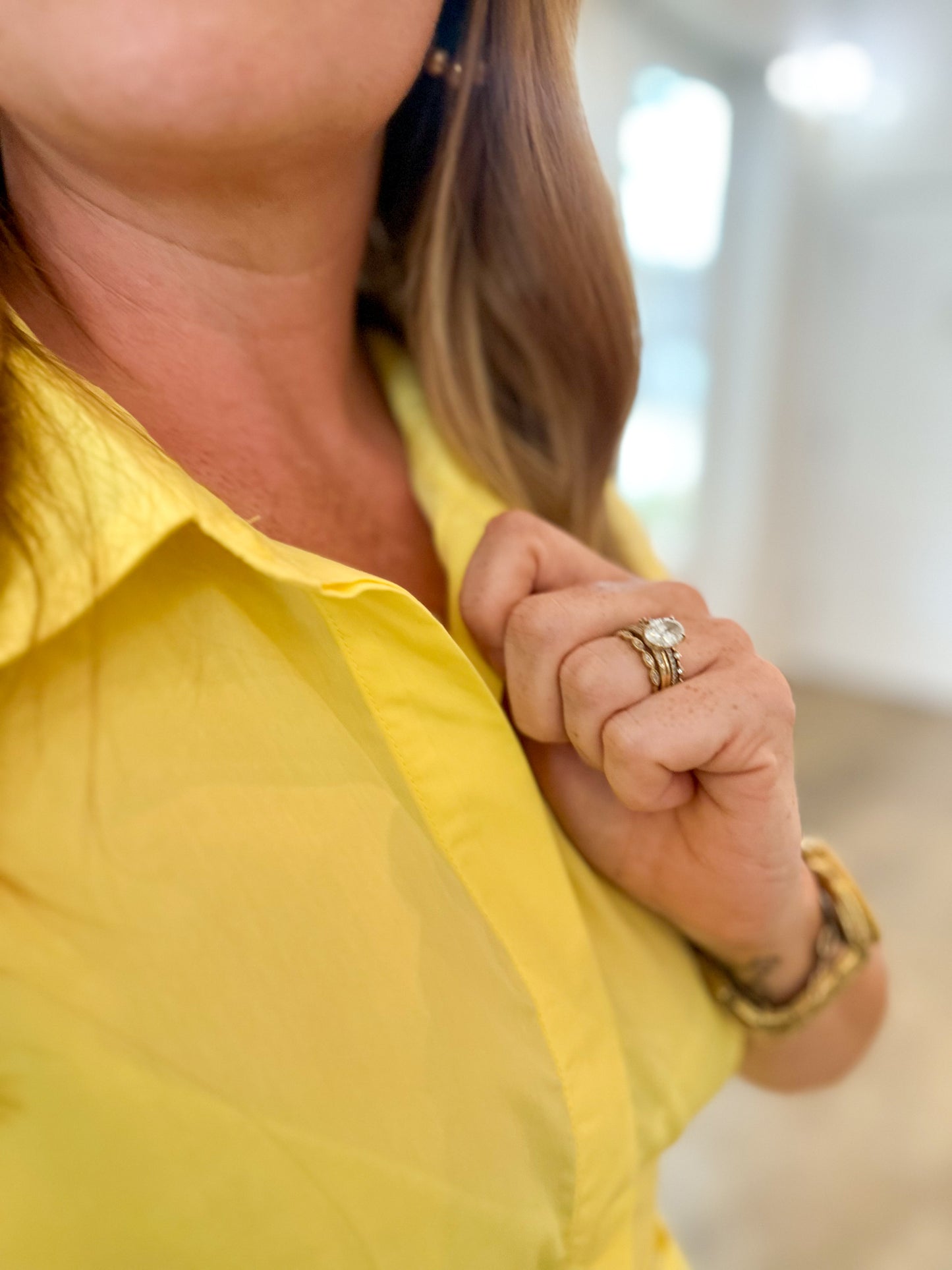 Yellow Belted Midi Dress