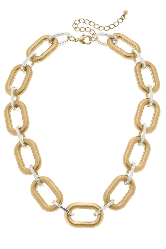 Mallory Linked Two Tone Necklace