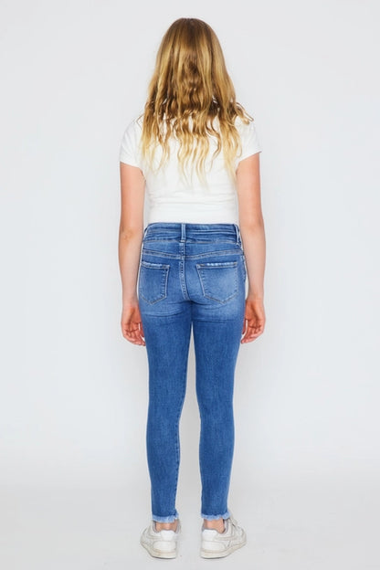 Kan Can Girls Double Button Skinny Jeans