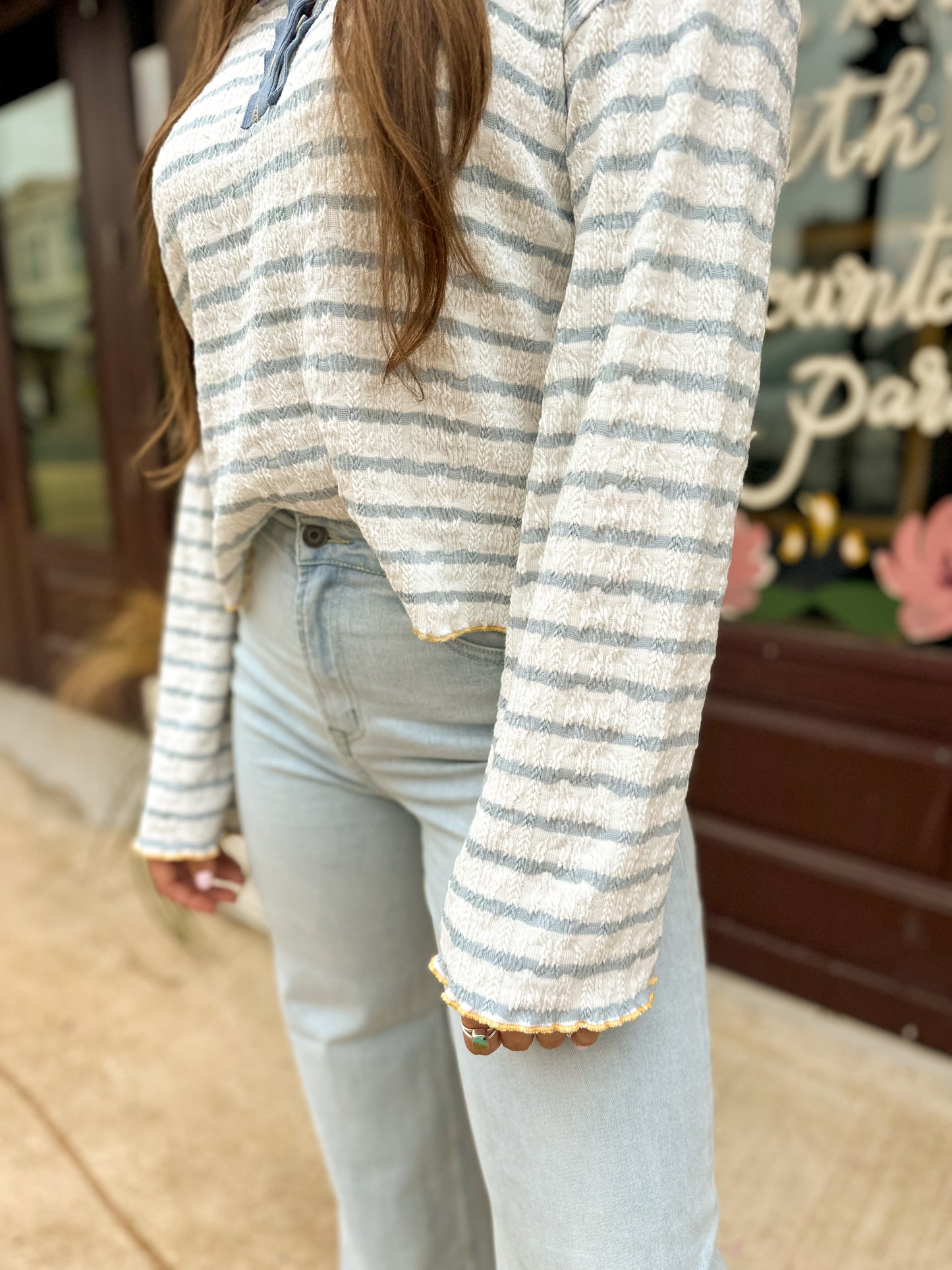 Women’s Casual Striped Henley Top