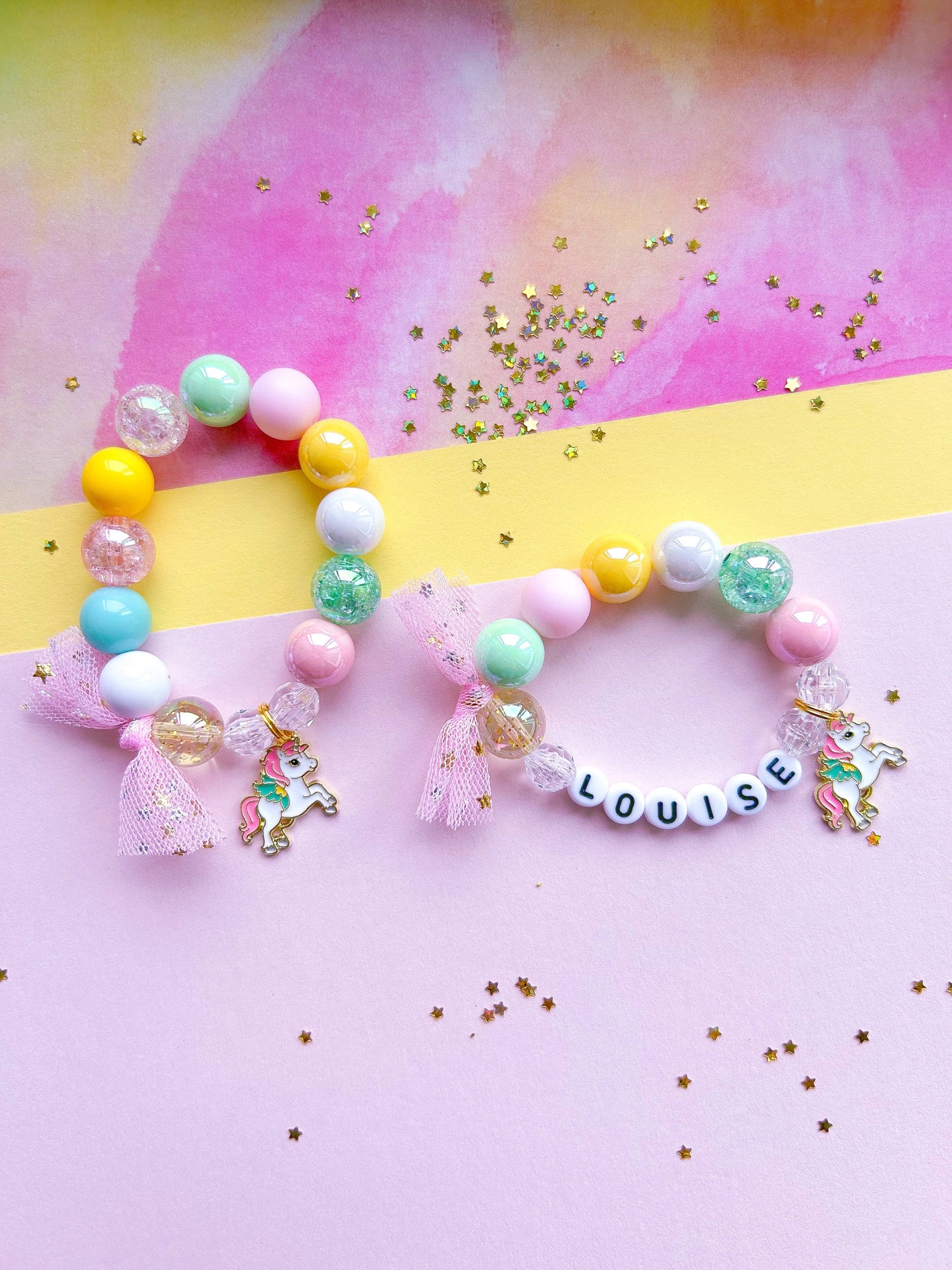 Girls beaded charm bracelets