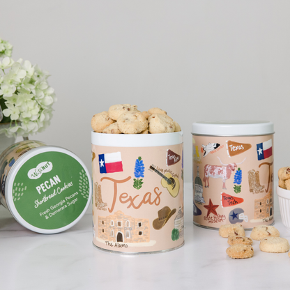 Texas Themed Pecan Shortbread Cookies