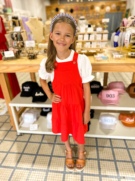 Girl’s Overall Dress Red