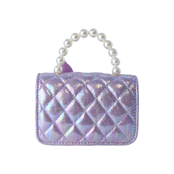 Girl's Mermaid Shiny Quilted Purse Purple
