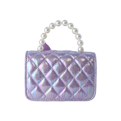 Girl's Mermaid Shiny Quilted Purse Purple