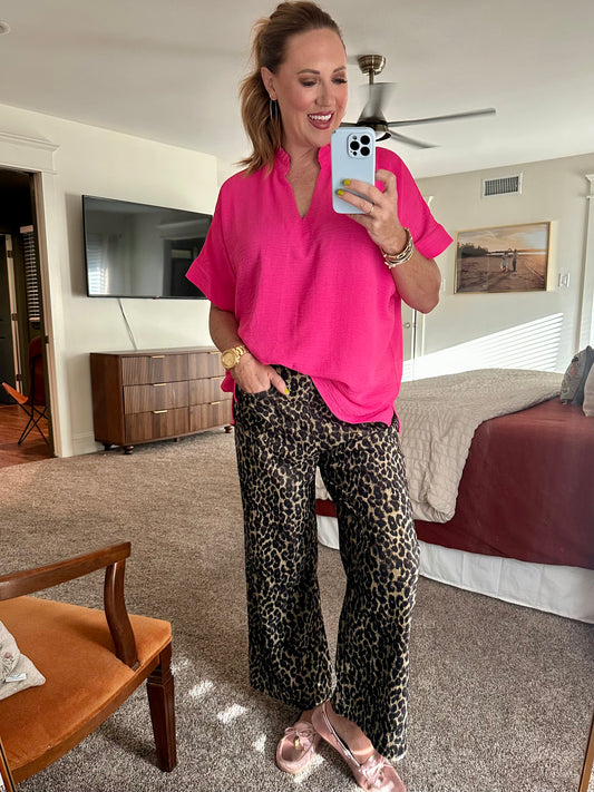 Wide Leg Leopard Pant