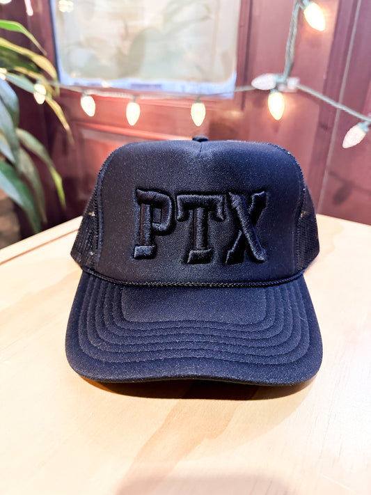 PTX Puff Snapback Foam Snapback Trucker Hat Black / Black