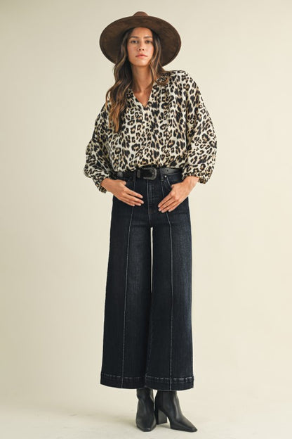 Wide Leg Stretch Black Denim
