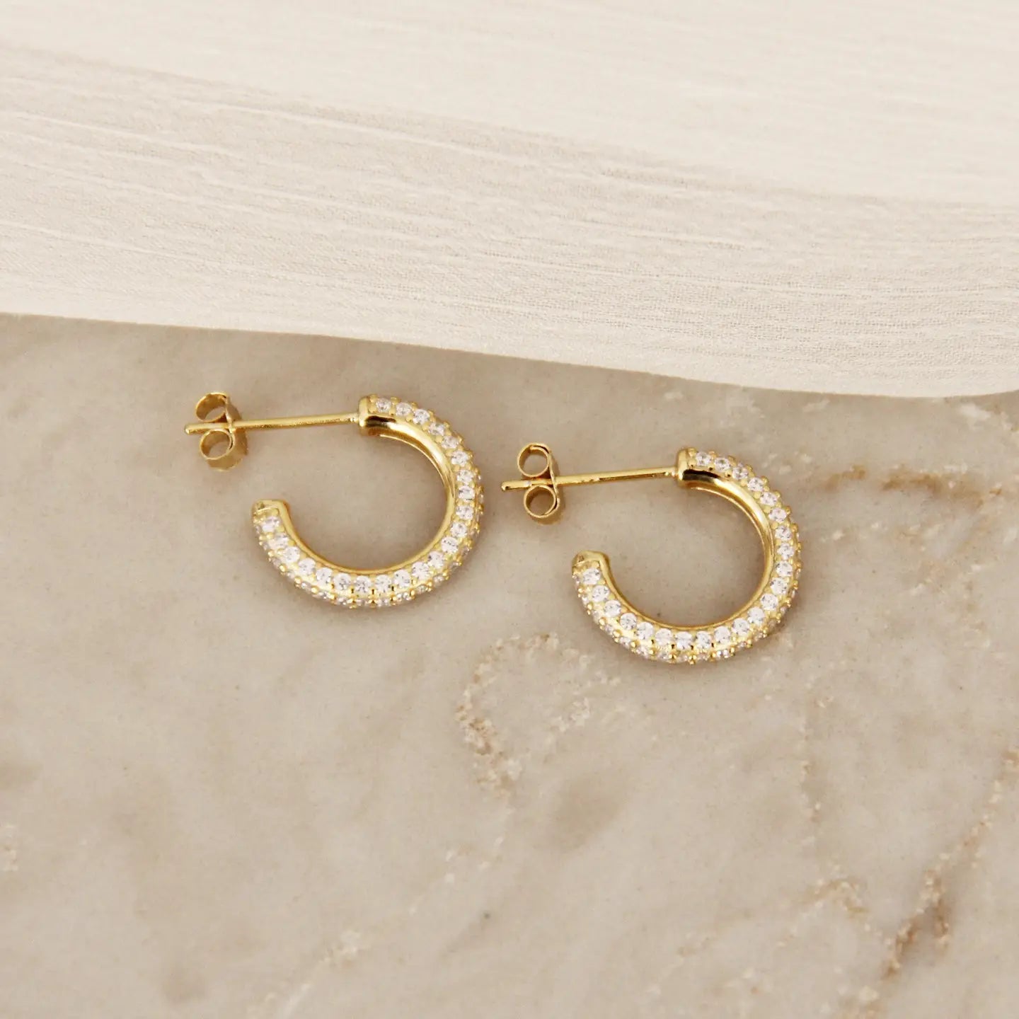 Lucia Jeweled Semi Hoops by Maive