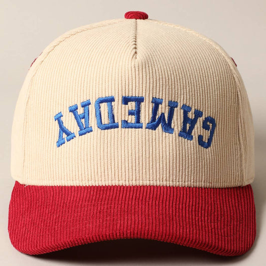 Gameday Corduroy Trucker- Red & Blue