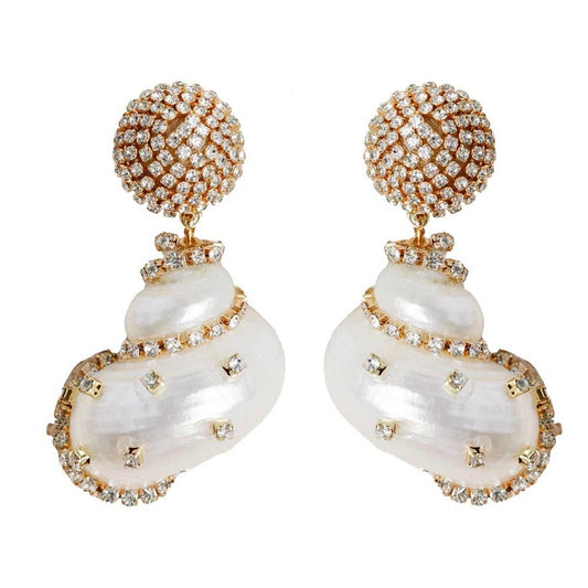 Rhinestone Wrapped White Shells
