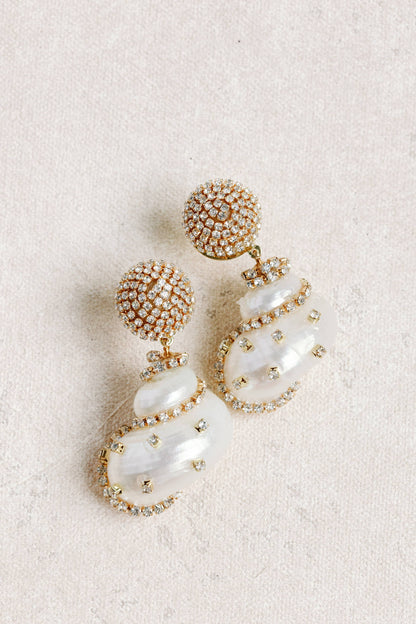 Rhinestone Wrapped White Shells