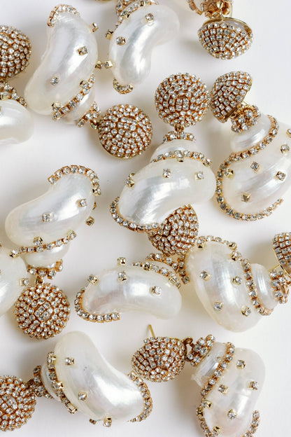 Rhinestone Wrapped White Shells