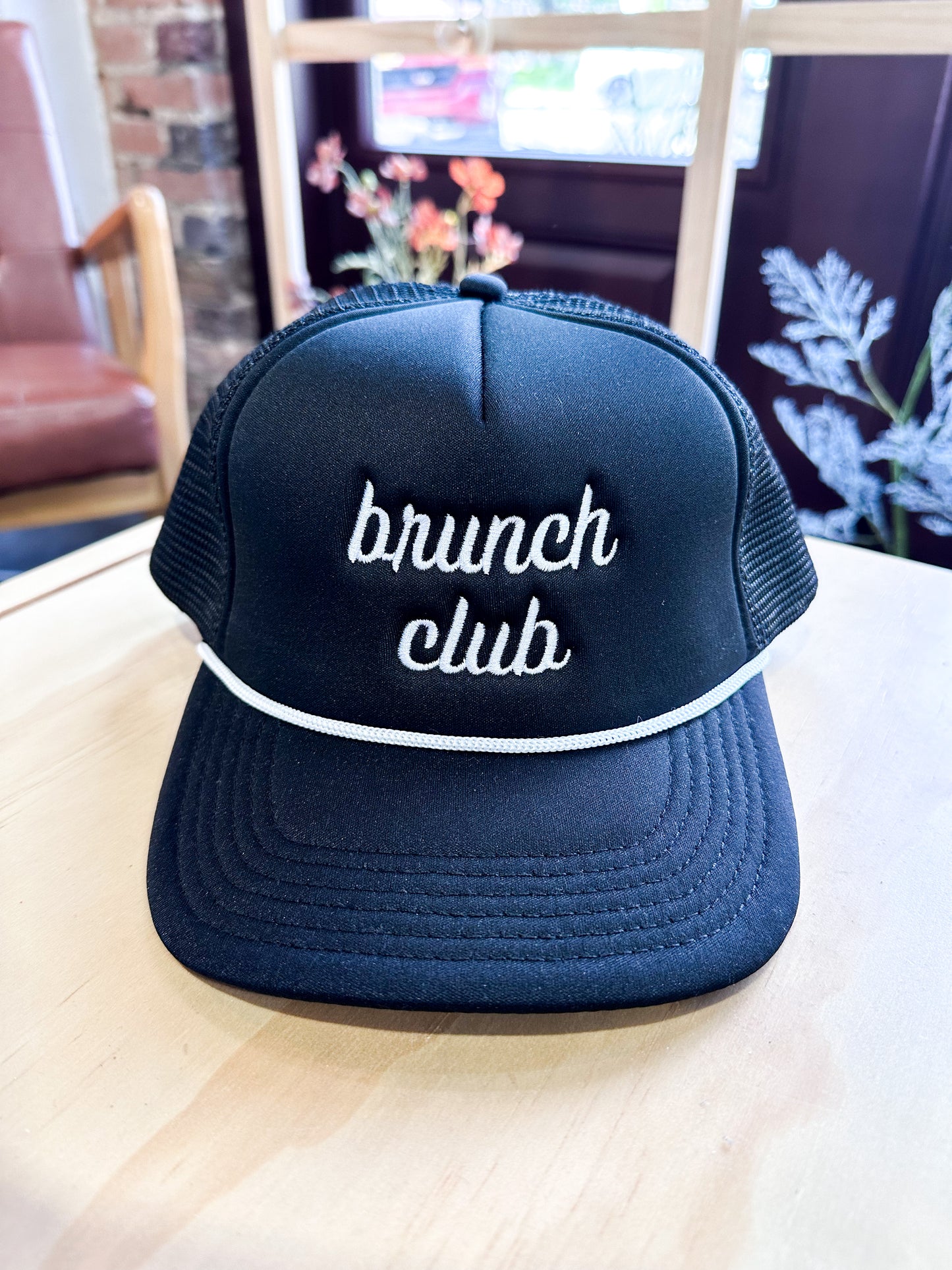 Brunch Club Foam Snapback Trucker Hat Black / White