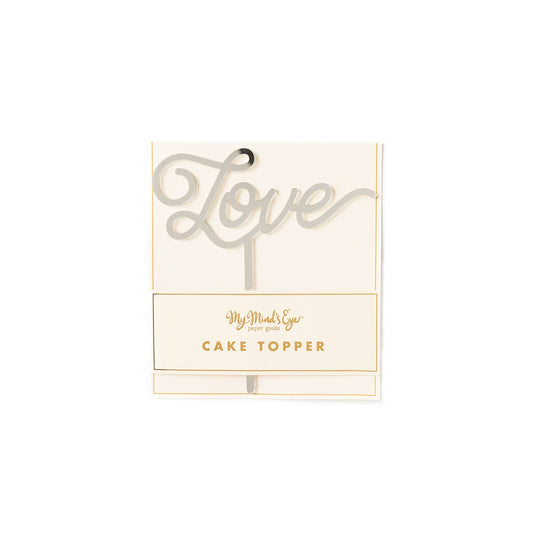 Basic Love Cake Topper - Silver
