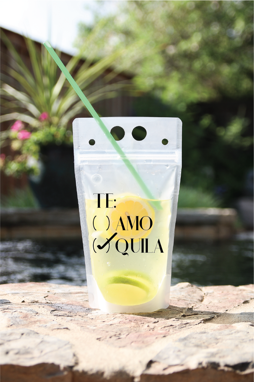 Tequila Drink Pouch w/ straw