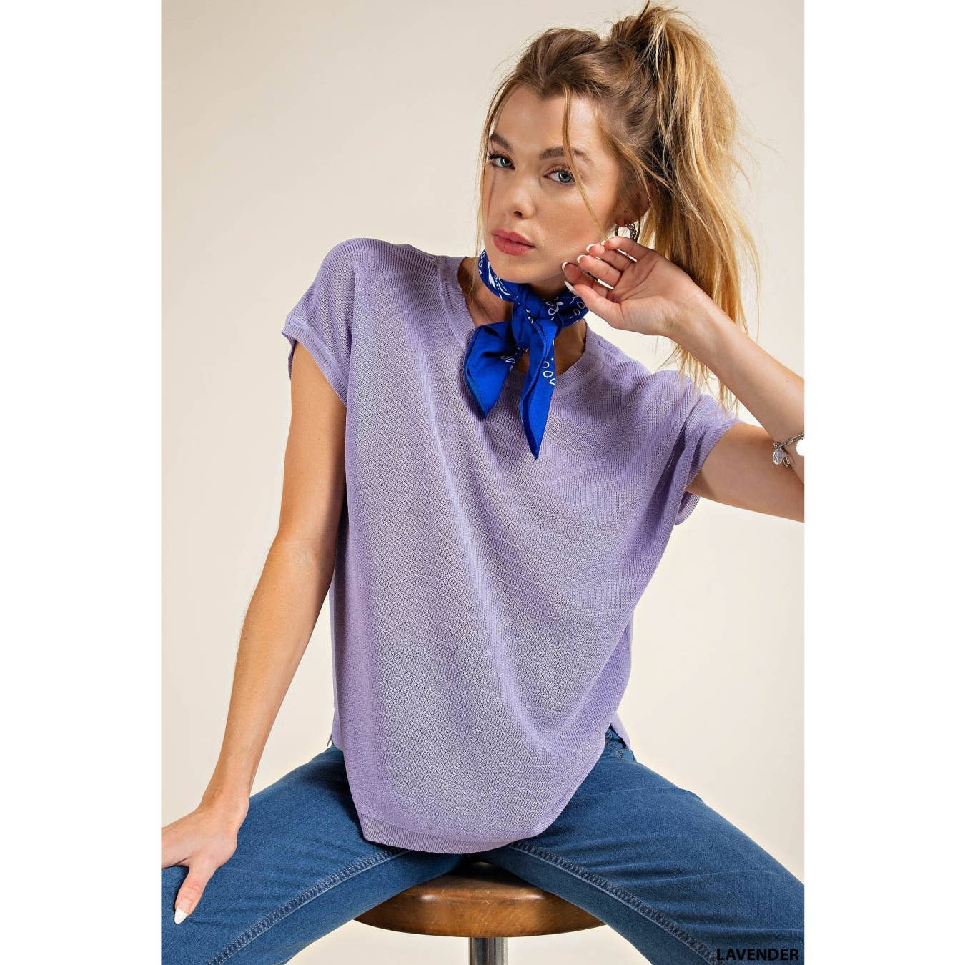 Women's Basic Sweater Top Lavender
